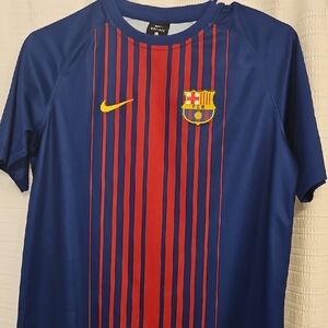 2017 Nike Kids FCB Striped Blue and Red Jersey, Worn Twice
